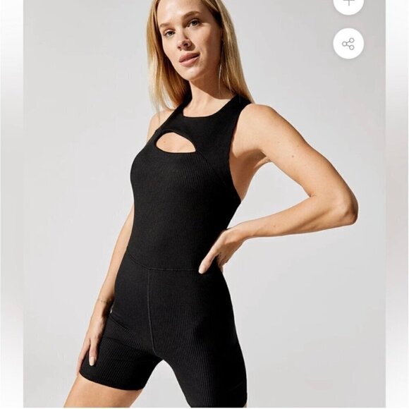 Carbon38 Cut Out Short Ribbed Onesie Romper XS - Picture 1 of 7